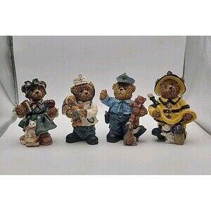 Dandee Teddy Bear Hanging Ornament Figures 4 to 5 Inch Lot of 4 Decor 4 anytime